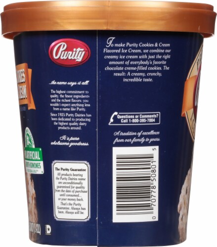 Purity Cookies & Cream Ice Cream Tub Perspective: right