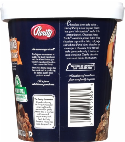 Purity Chocolate Moose Tracks Ice Cream Tub Perspective: right