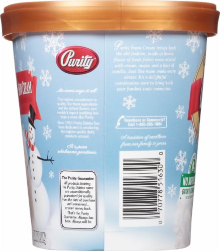 Purity Snow Cream Ice Cream Tub Perspective: right