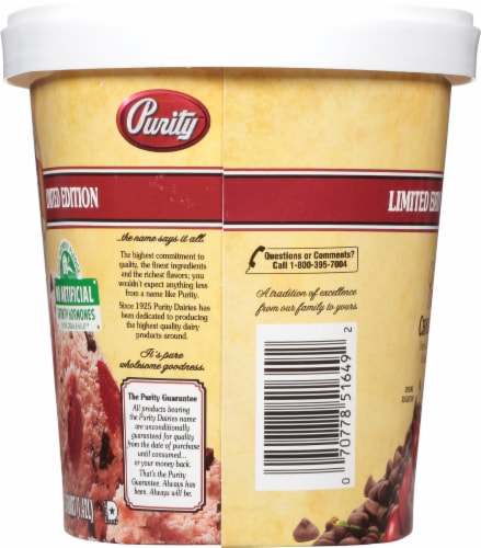 Purity Cherry Chocolate Chip Ice Cream Tub Perspective: right