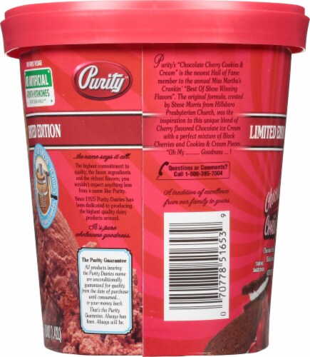 Purity Limited Edition Chocolate Cherry Cookies & Cream Premium Ice Cream Perspective: right