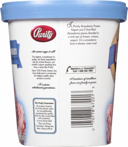 Purity™ Strawberry Frozen Yogurt Tub Perspective: right