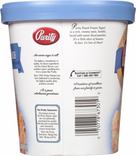 Purity™ Peach Frozen Yogurt Tub Perspective: right
