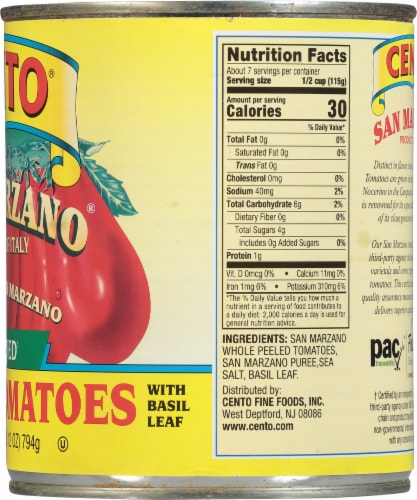 Cento® San Marzano® Certified Peeled Tomatoes Perspective: right