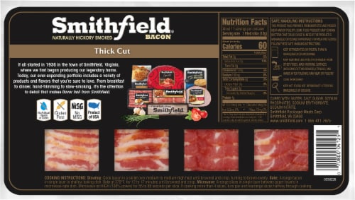 Smithfield Thick Cut Naturally Hickory Smoked Bacon Perspective: right