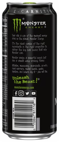 Monster Energy Original Energy Drink Can Perspective: right