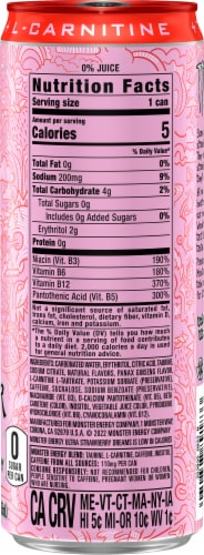 Monster® Zero Sugar Ultra Strawberry Dreams Energy Drink Can Perspective: right