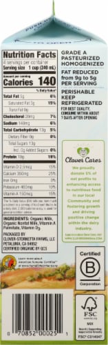 Clover Farms Organic 2% Reduced Fat Milk Perspective: right