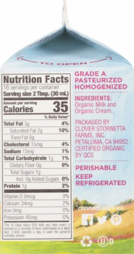 Clover Organic Farms Half & Half Perspective: right