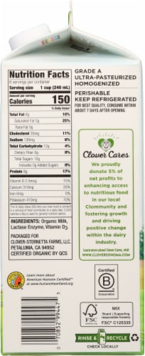 Clover Sonoma® Organic Lactose Free Whole Milk Perspective: right