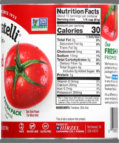 Dei Fratelli Crushed Tomatoes Perspective: right