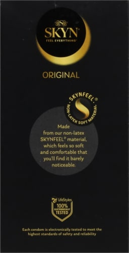 Lifestyles SKYN® Original Lubricated Non-Latex Condom Perspective: right