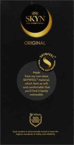 Lifestyles SKYN® Original Lubricated Non-Latex Condom Perspective: right