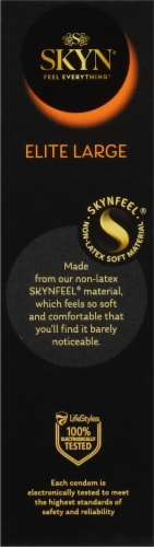 SKYN® Feel Everything® Elite Large Non-Latex Lubricated Condoms Perspective: right