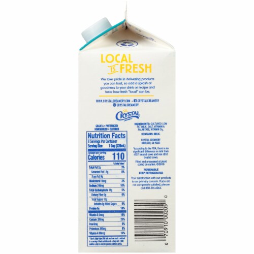 Crystal Creamery Cultured Low Fat Buttermilk Perspective: right