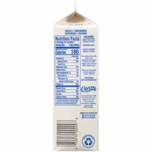 Crystal Creamery™ Bulgarian Buttermilk Perspective: right