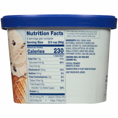 Crystal Creamery Mint Chocolate Chip Ice Cream Perspective: right