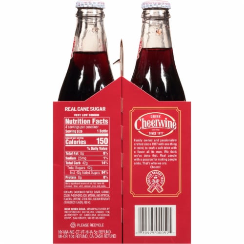 Cheerwine Cherry Soda Bottles Perspective: right