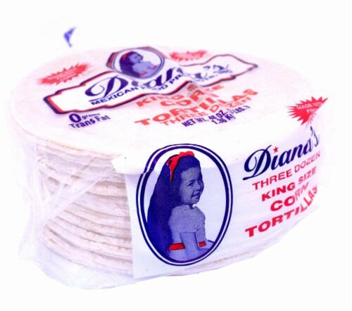 Diana's King Size Three Dozen White Corn Tortillas Perspective: right