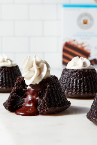 King Arthur Gluten-Free Chocolate Cake Mix, Non-GMO Project Verified, Certified Kosher, Non-Dairy Perspective: right