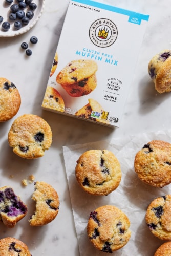 King Arthur, Gluten Free Muffin Mix, Non-GMO Project Verified, Certified Kosher Perspective: right