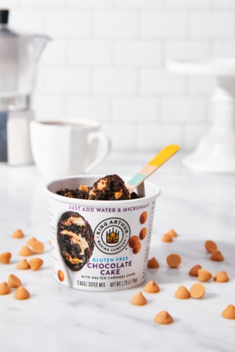 King Arthur Gluten-Free Single Serve Chocolate Cake With Salted Caramel Chips, Non-GMO Perspective: right