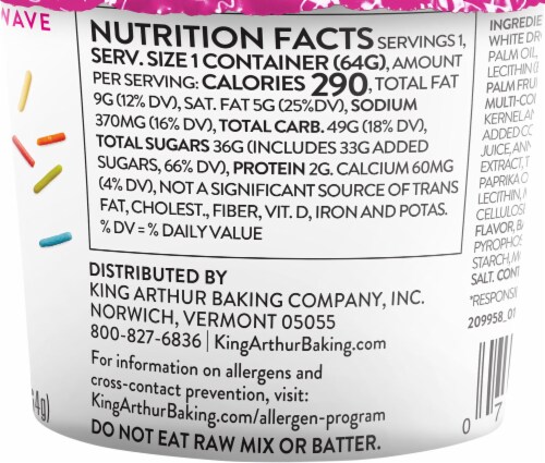 King Arthur Baking Company Gluten Free Single Serve Confetti Cake Mix