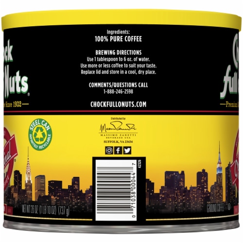 Chock Full o' Nuts Original Medium Roast Ground Coffee Perspective: right