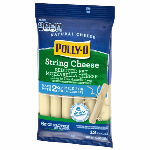 Polly-O Reduced Fat Mozzarella String Cheese Snacks Perspective: right