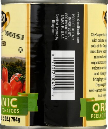 Alessi Whole Pear Shaped Organic Peeled Italian Tomatoes Perspective: right