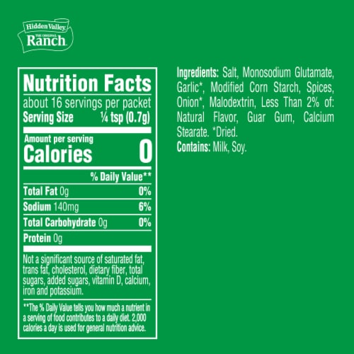 Hidden Valley Buttermilk Ranch Salad Dressing and Seasoning Mix Packet Perspective: right