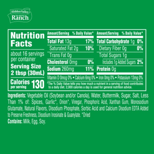 Hidden Valley Original Ranch Salad Dressing & Topping Perspective: right
