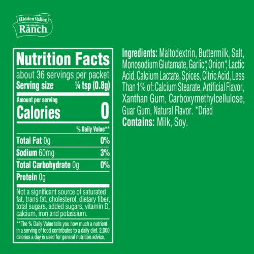 Hidden Valley Original Ranch Salad Dressing and Seasoning Mix Packet Perspective: right