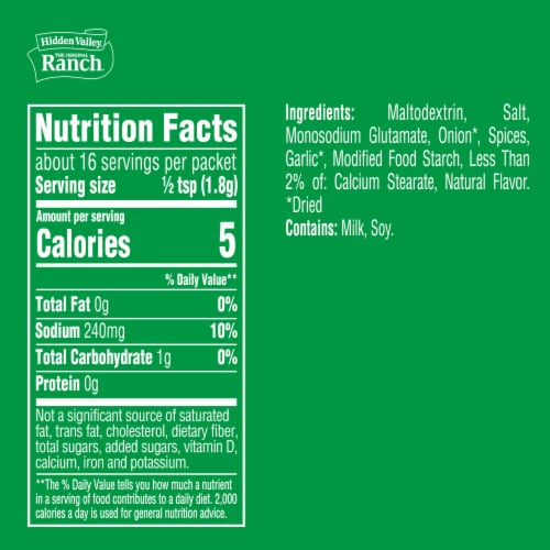 Hidden Valley Original Ranch Dips Mix Packets Perspective: right