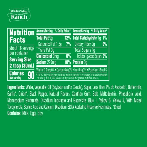 Hidden Valley Avocado Ranch Salad Dressing & Topping Perspective: right