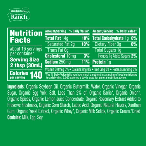 Hidden Valley Organic Ranch Dressing Salad Dressing for Quick Meals Perspective: right