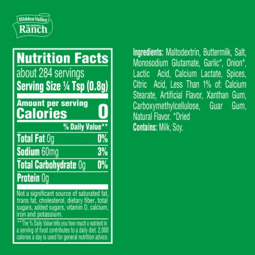 Hidden Valley Original Ranch Salad Dressing and Seasoning Mix Canister Perspective: right