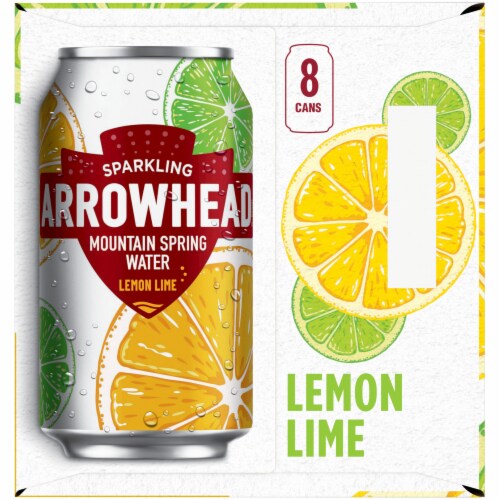 Arrowhead® Mountain Spring Lemon Lime Flavored Sparkling Water Cans Perspective: right