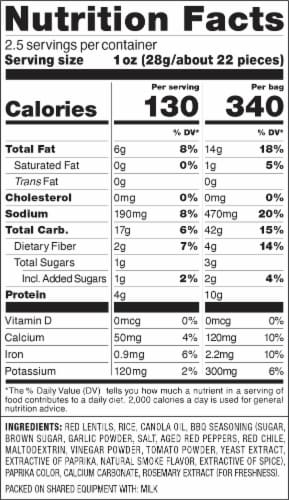 Calbee® Harvest Snaps® Kick'N BBQ Red Lentil Crunchy Loops Crisps Perspective: right