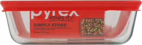 Pyrex® Covered Storage Dish - Clear/Red Perspective: right