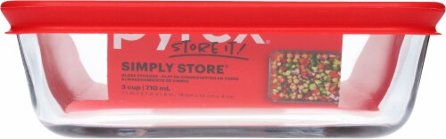 Pyrex® Covered Storage Dish - Clear/Red Perspective: right