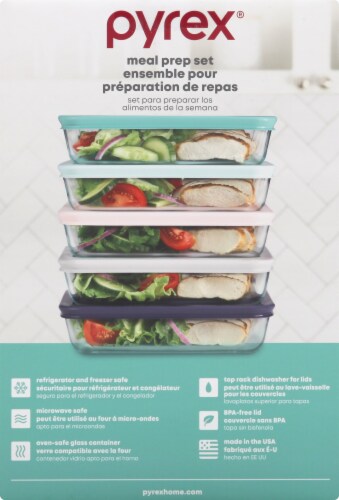 Pyrex SS 10pc 3cup Meal Plan St MassGroc Perspective: right