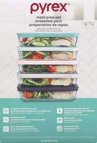 Pyrex SS 10pc 3cup Meal Plan St MassGroc Perspective: right