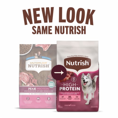 Nutrish High Protein Beef, Potato & Peas Recipe with Venison & Lamb Dry Dog Food, 12 lb. Bag Perspective: right