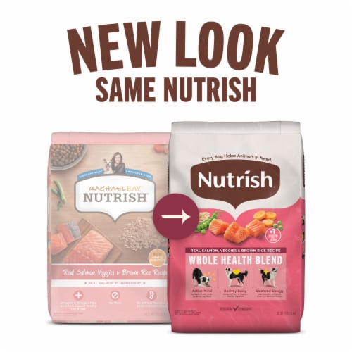 Nutrish Real Salmon, Veggies & Brown Rice Recipe Dry Dog Food, 13 lb. Bag (Rachael Ray) Perspective: right
