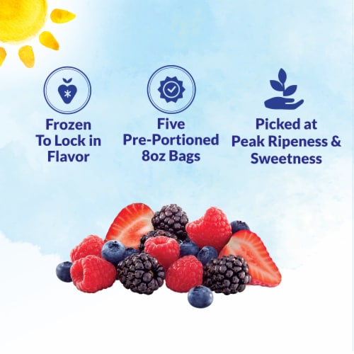 DOLE® Mixed Berries Pre-Portioned Frozen Fruit Bags Perspective: right