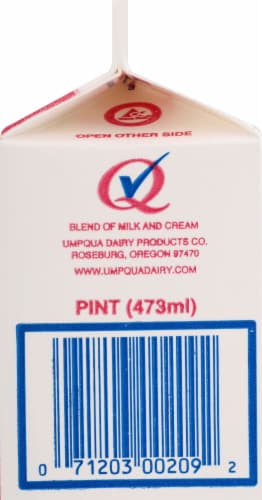 Umpqua Dairy Half & Half Cream Perspective: right