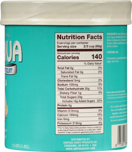 Umpqua Vanilla Nonfat Frozen Yogurt Perspective: right