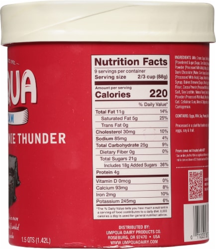 Umpqua Chocolate Brownie Thunder Ice Cream Tub Perspective: right