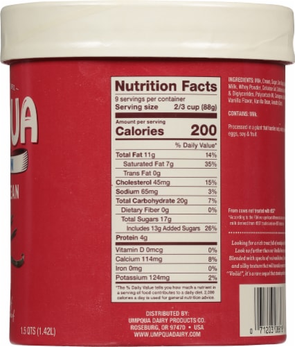 Umpqua Vanilla Bean Ice Cream Tub Perspective: right